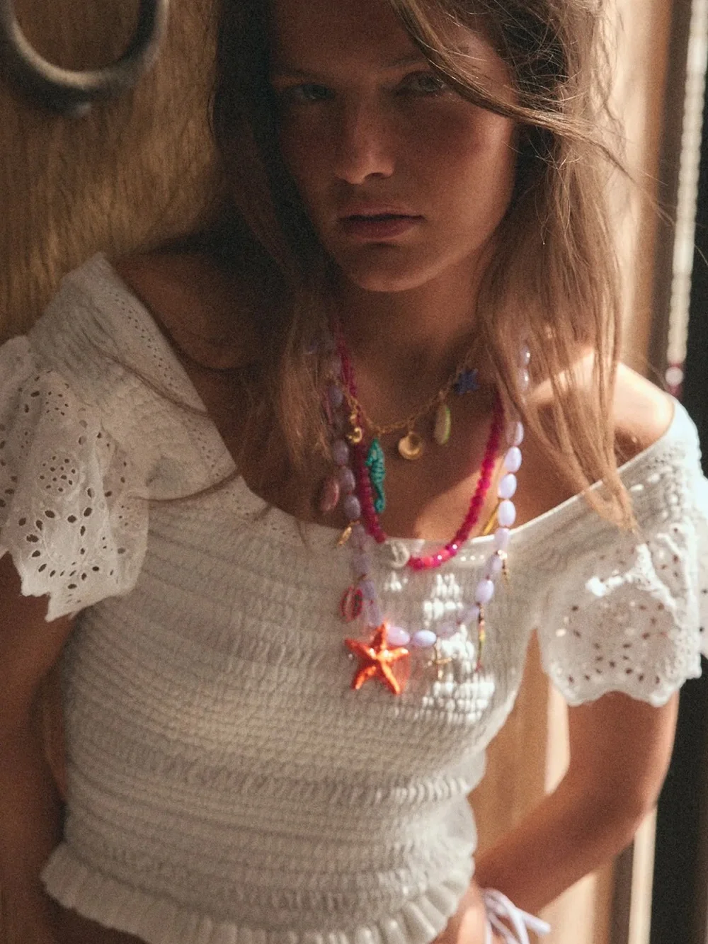 Zara Pack of 3 Marine Charm Necklaces features colorful beads